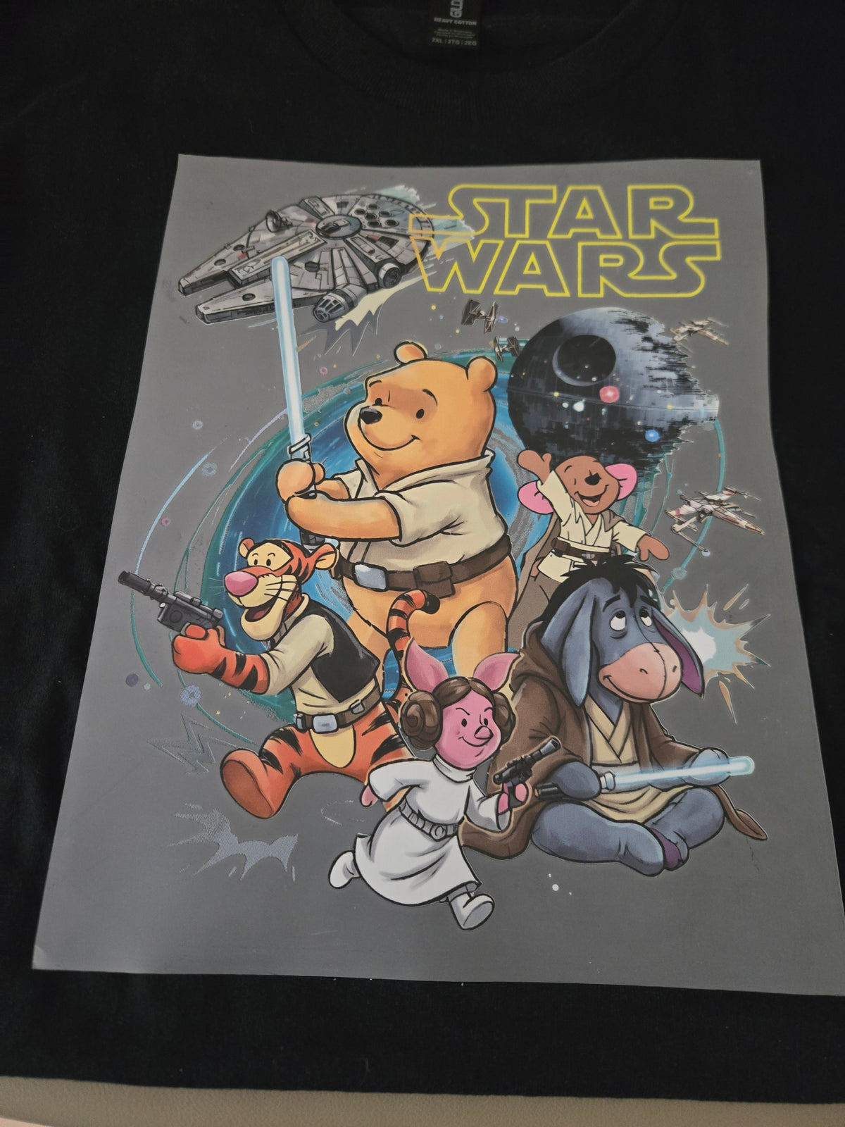 Pooh characters as Star Wars Tee Shirt