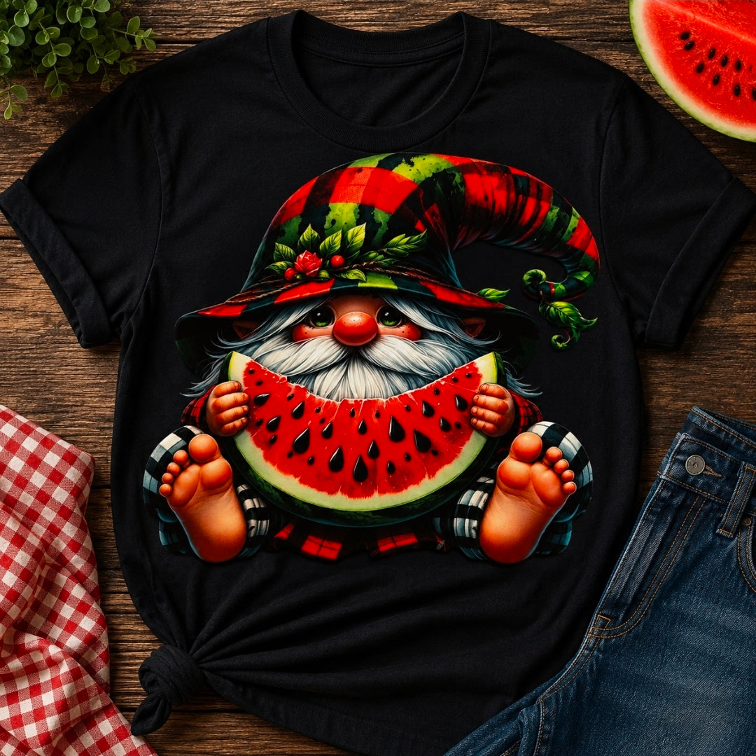 Big Feet Watermelon Gnome  Tee Shirt