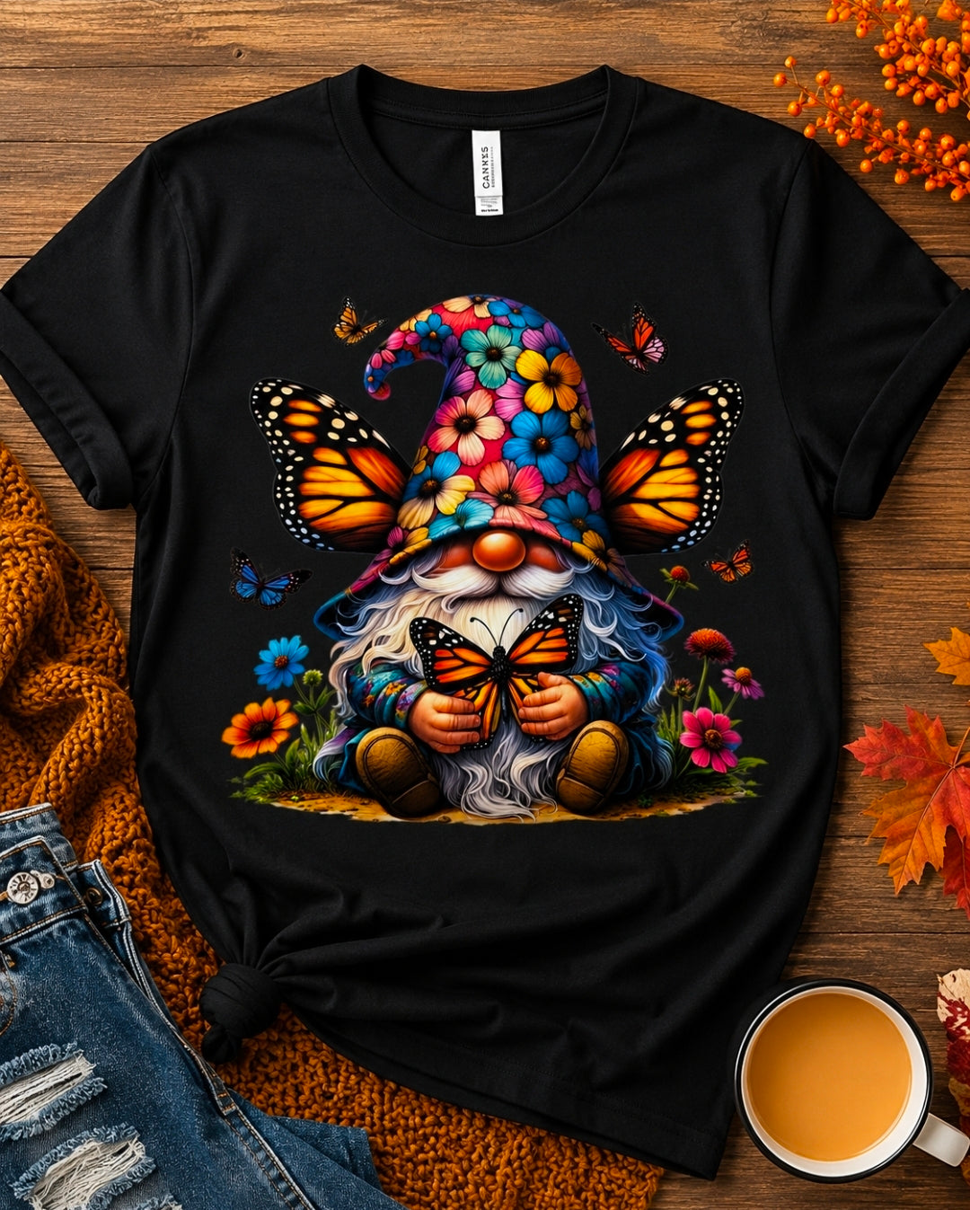 Small Butterfly Gnome Tee Shirt