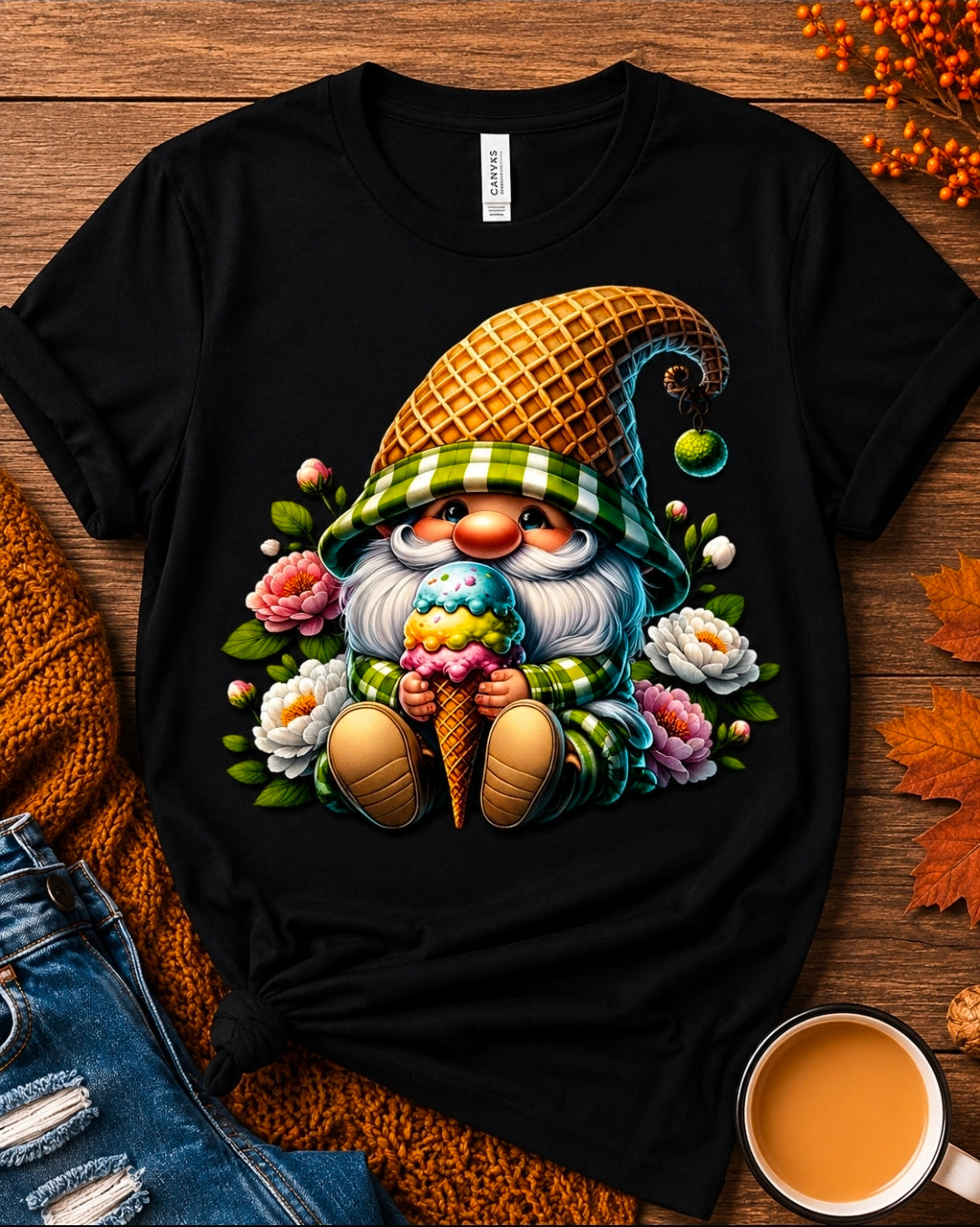 Ice Cream Gnome Tee Shirt
