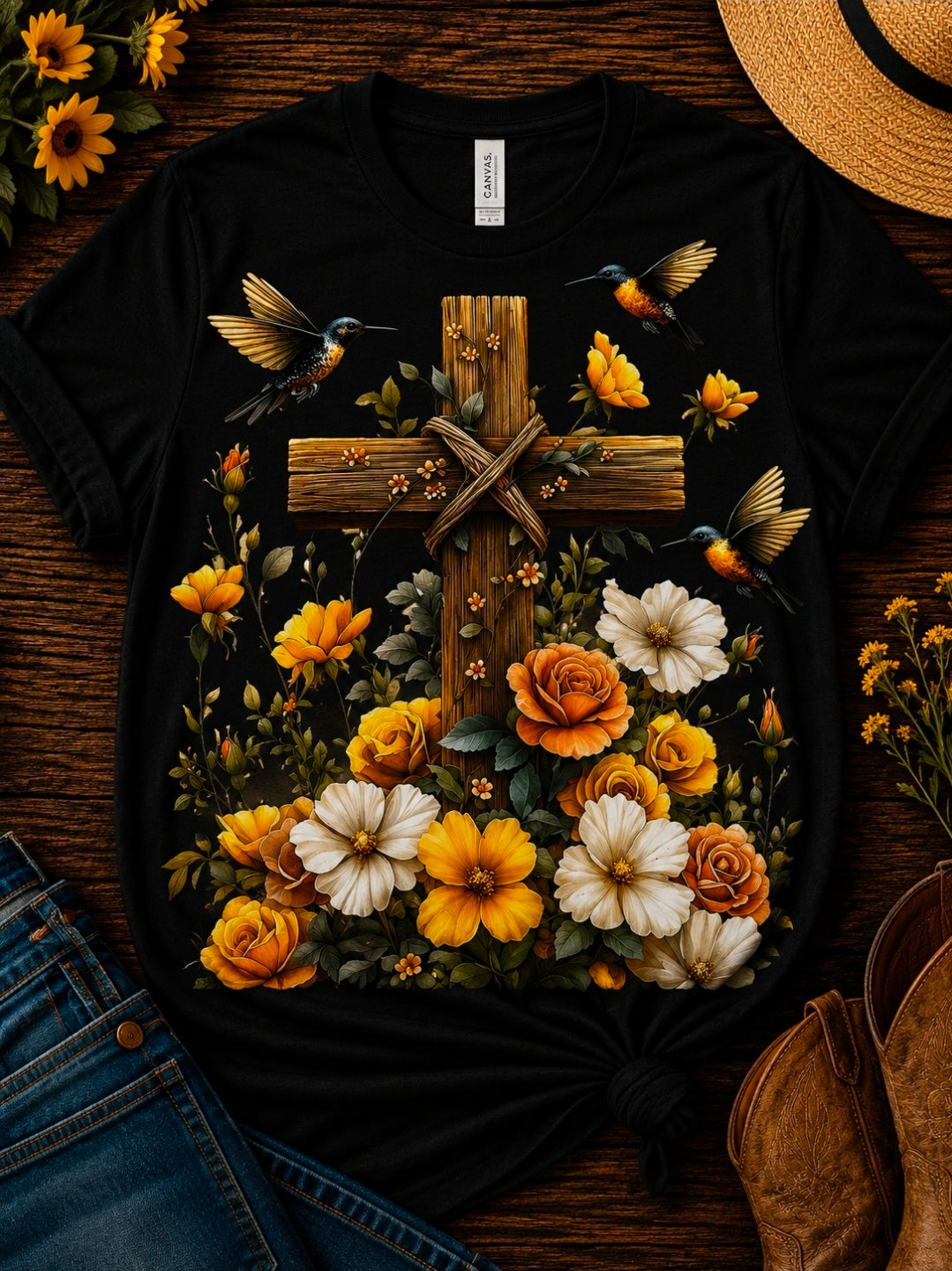 Bird and Flower Tee Shirt