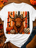 Fall highland cow