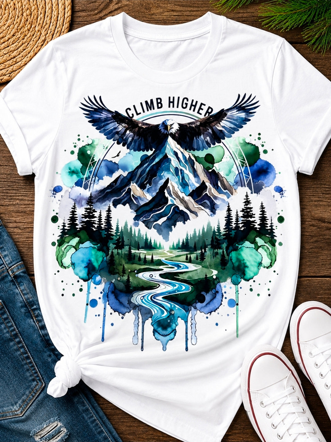 Eagle and mountain Tee Shirt