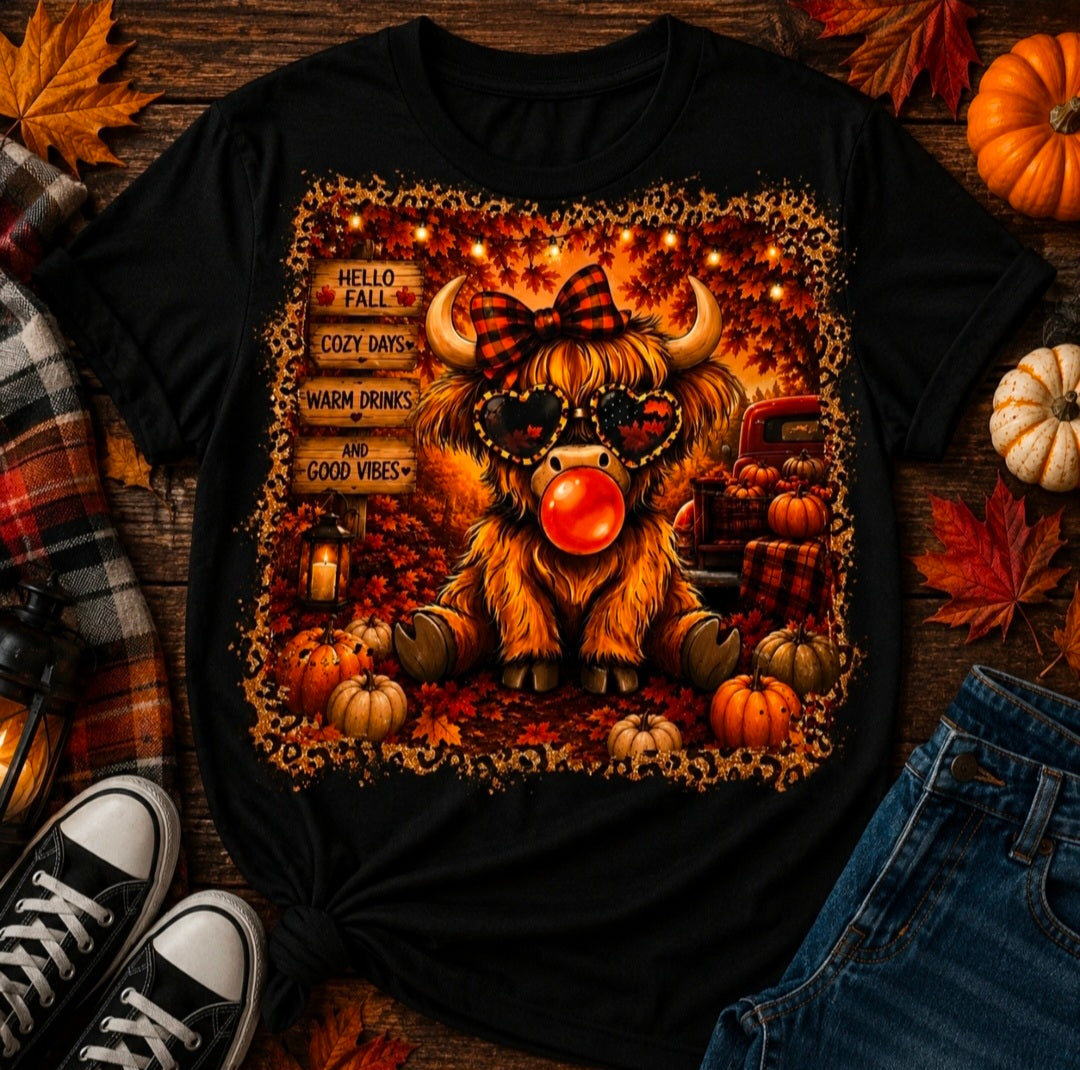 Highland cow Fall Tee
