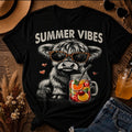 Highland Cow Summer Vibes Tee Shirt
