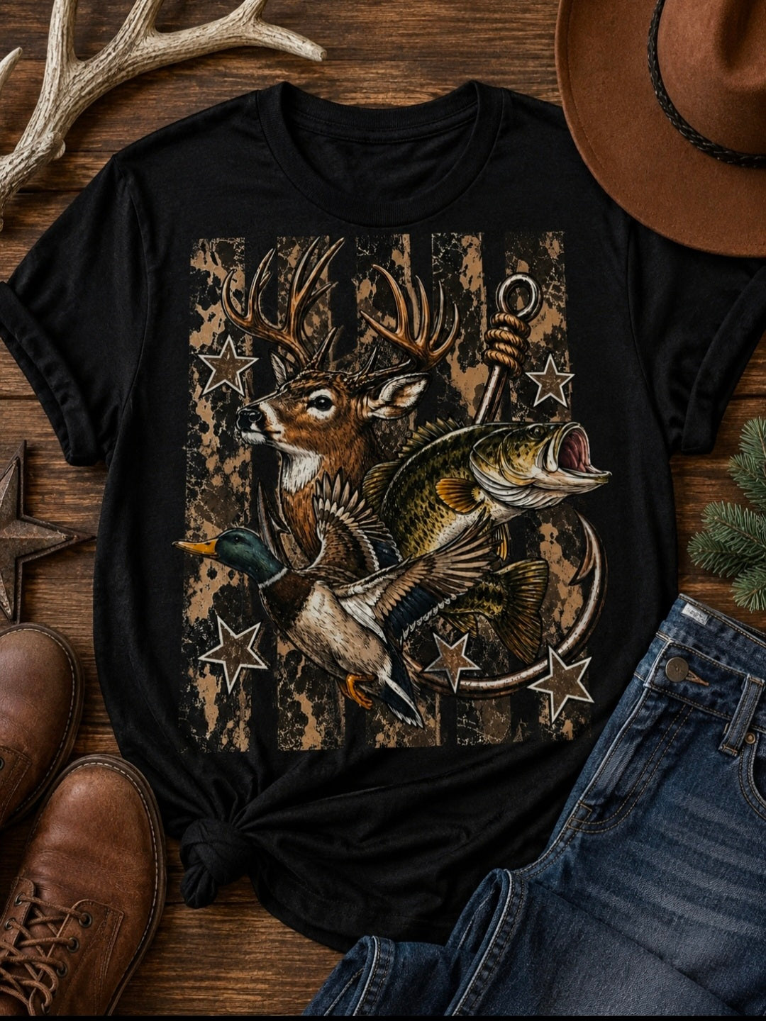 Camo with animals Tee Shirt