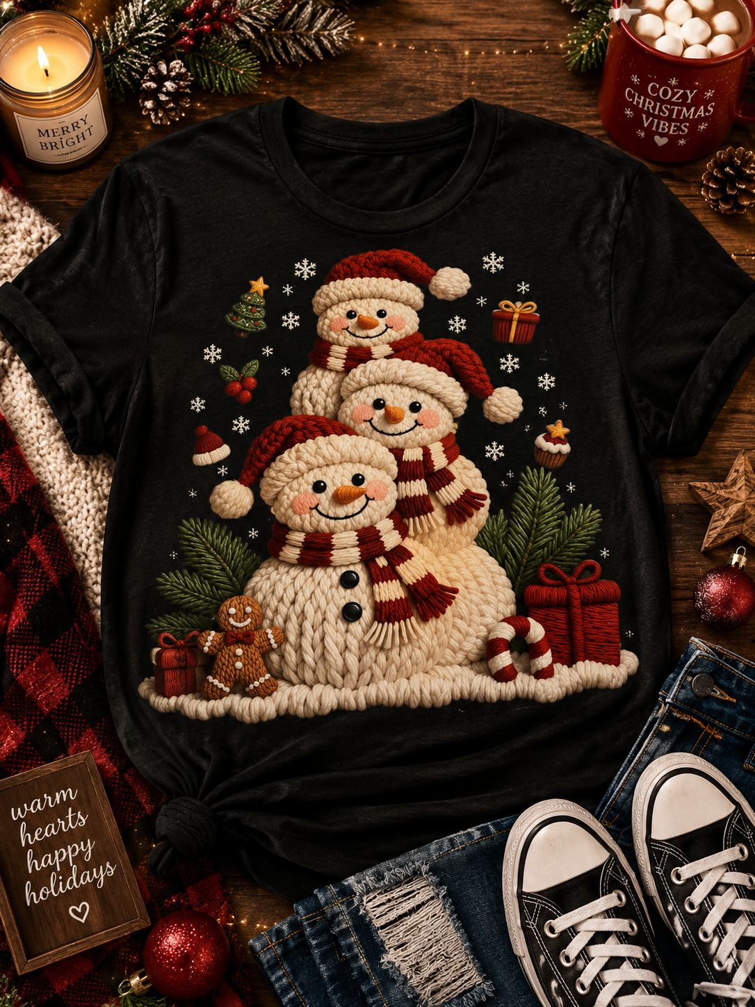 3 Snowman Tee